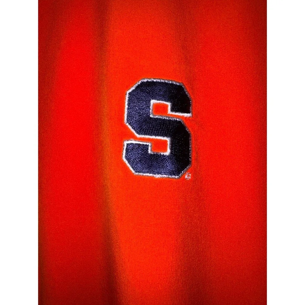 Mens L Nike NCAA Syracuse Orange Football Team Issued 1/2 Zip Hooded Jacket ACC